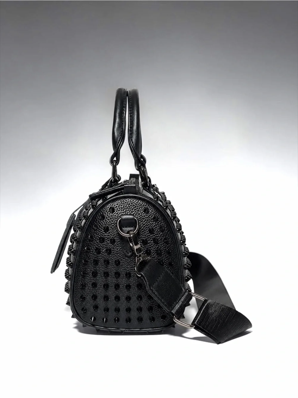 TULX Black Studded Leather Shoulder Crossbody Unisex Bag NWT Luxury Style